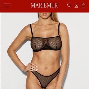Marie Mur Black Mesh Bryony Lingerie Set 34B / S